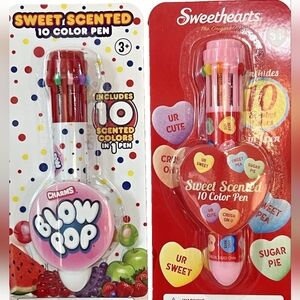 2 x Sweet Scented 10-Color Pens Sweatheart & Blow Pop